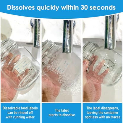 L LIKED 500 Stickers Use by 1 x 2 Inch Blue Dissolvable Food Storage Labels for Containers - color: Blue