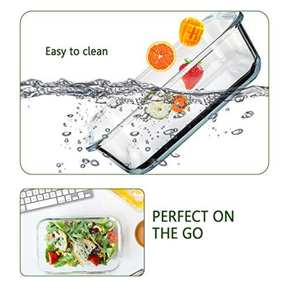 M MCIRCO [8-Pack,30 oz] Glass Meal Prep Containers,Glass Food Storage Containers,Airtight lunch Containers with Lids, Microwave, Oven, Freezer and Dishwasher - color: Gray