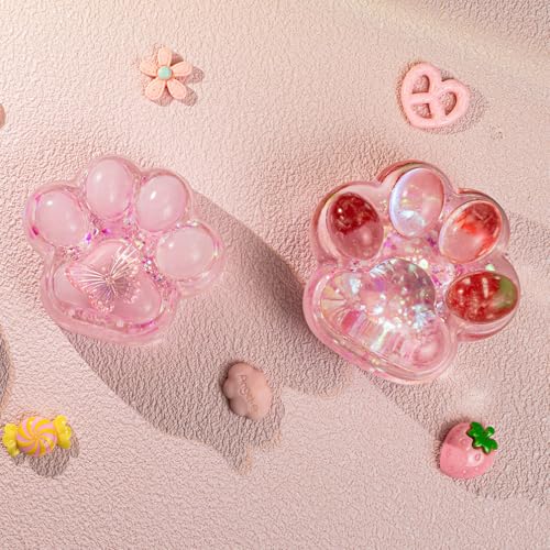 FUNSHOWCASE Taba Squishy Kit Set Liquid Gel+3" Paw Silicone Mold+Flocking - color: Cat Paw