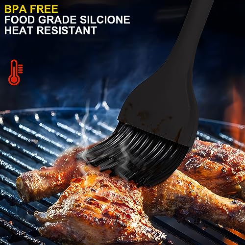 DE LINKAGE Silicone Basting Pastry Brush, Heat Resistant Cooking Brush for Oil and Sauce. BPA Free and Dishwasher Safe (2 Pcs).