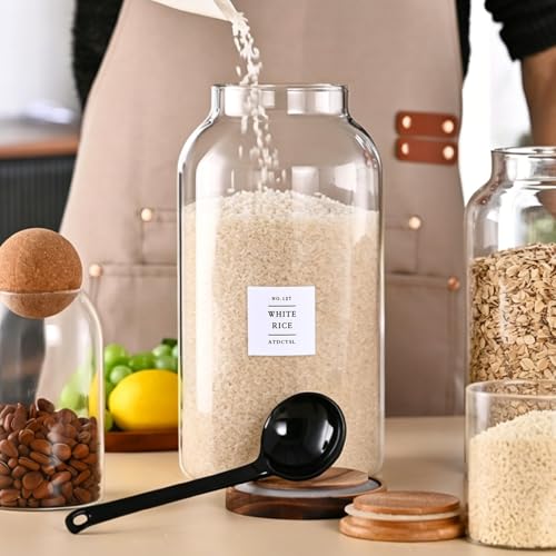 Large Glass Jar with Lid,（1Gallon/4000ML） Airtight Storage Container for Kitchen Countertop, Pantry, Coffee, Tea, Flour, Walnuts and Candy - size: 1Gallon*1