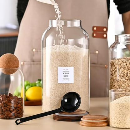 Large Glass Jar with Lid,（1Gallon/4000ML） Airtight Storage Container for Kitchen Countertop, Pantry, Coffee, Tea, Flour, Walnuts and Candy - size: 1Gallon*1