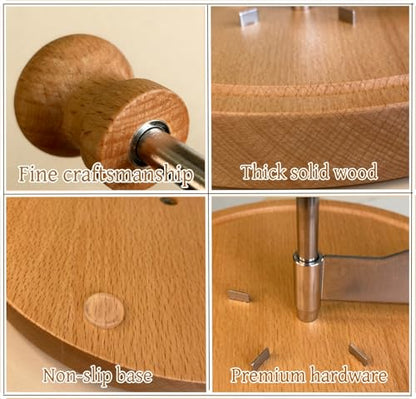 Cheese Curler Wheel, Professional Cheese Slicer Cheese Cutter, Rotary Cheese Grater for i.a. Tête de Moine & Chocolate, Stainless Steel Girolle Cheese Shaver with Sharp Blade&Solid Wood Base(with Lid) - size: with lid