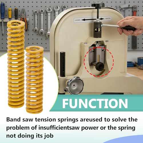 2 Pack Tension Coil Spring 0.71"x 3.5" & 0.71"x 2.5" | Replacement band saw tension spring, compatible with Jet, Delta, Rigid and most 14-inch band saw machines