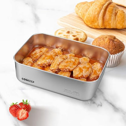 77oz/2300ml Stainless Steel Food Containers,Stainless Steel Containers with Lids,Snack Containers,Lunch Box,Easy Clean,Airtight&Leakproof for Kitchen Storage,Dishwasher Safe,BPA-Free - size: Large Box(77oz/2300ml)