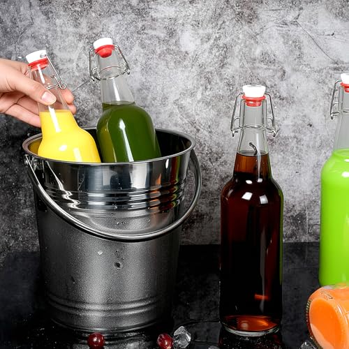 YEBODA Swing Top Glass Bottles 16oz Flip Top Beer Brewing Bottle with Stopper for Home Brewing 2nd Fermentation,Kombucha,Kefir,Vanilla Extract,Juice,Tea,Beverages,Soda,Oil,Vinegar,Limoncello, 8 Pack