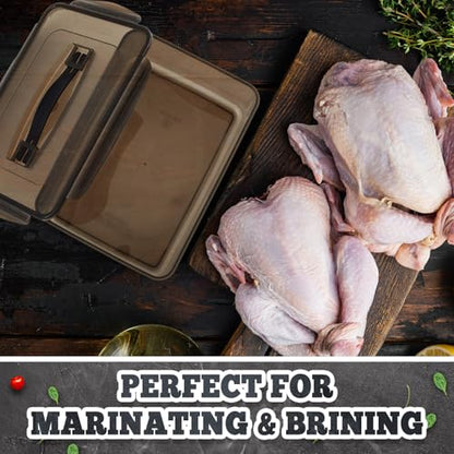 Reallnaive 3 Pcs Marinating Containers with Lid 12.5, 8.3, 6.5 Quart Plastic Food Brining Containers Dishwasher Safe Grilling Accessories for Thanksgiving Meat Chicken Turkey Rib BBQ Prep Storage - size: 12.5 Quart,8.3 Quart,6.5 Quart