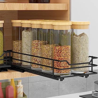 BOIVSHI Pull Out Spice Rack Organizer for Cabinet, Heavy Duty Slide Out Spice Rack Organizer for Kitchen Cabinets and Pantry, Fits Spices, Sauces, Canned Food (4.5''Wx10.5''Dx2.5''H) - size: 1 Tier,4.5''Wx10.5''Dx2.5''H