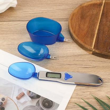 Digital Spoon Scale with 3pcs Measuring Spoon, Electronic Food Measure Scoop Baking Scale Gram Weight Electric Measuring Scoop 500g/0.1g High Precision Kitchen Gadgets for Coffee Milk Tea Flour Spices