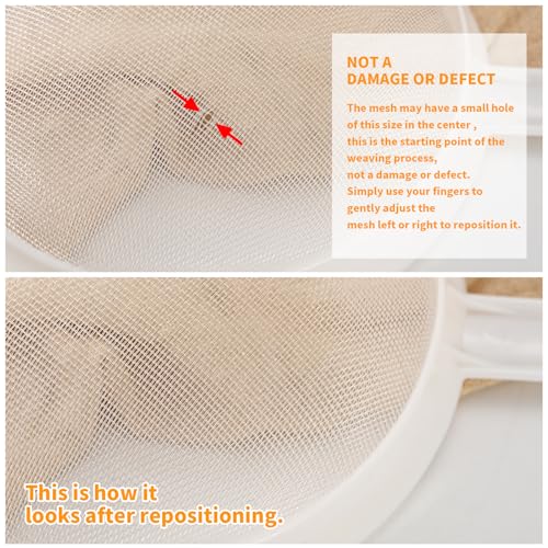 Luckyiren Kefir Strainer Set, 3-Size Plastic Non-Metal Sieve with Fine Mesh | Colander Sifter for Kefir Grains, Milk Kefir, Water Kefir & Kombucha & Quinoa - Durable, Food Grade & Easy Clean - color: White