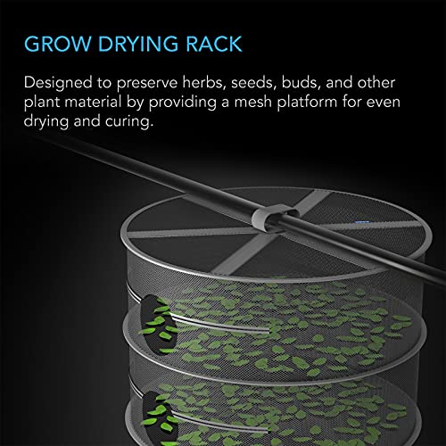 AC Infinity Herb Drying Rack, 6-Layer Hanging Mesh Net for Plants, Seeds, and Buds, 24" Diameter Fit in Grow Tents Closets Hydroponics - size: 6-Tier