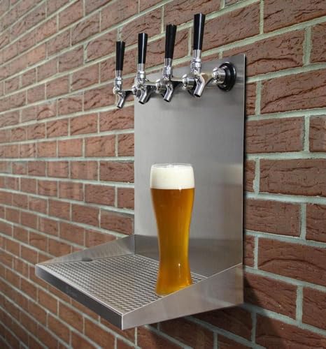 3" Shank Draft Beer Faucet Kit - Stainless Steel Core, Chrome Plated, Leak-Proof Beer Tap with 1/4" Barb for Keg Line Nipple Keg Faucet Shank for Homebrew Kegerator Tap Handle+ Cover - size: 3" Shank