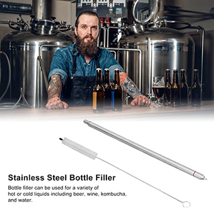 13.8" Beer Bottling Wand Fast Flow Deluxe Siphoning Kit with Filler Cleaning Brush for Home Brewing, Beer, Wine, Mead, Kombucha, And Craft Brew
