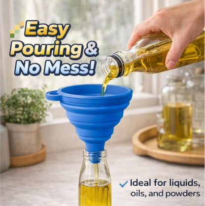 3PCS Silicone Funnel Set, Flexible Rubber Kitchen Funnels for Filling Bottles, Small Medium Large Food Grade Funnel for Essential Oils, Spices, Powder, Cooking, Liquid, Perfume, Flask - color: RGB