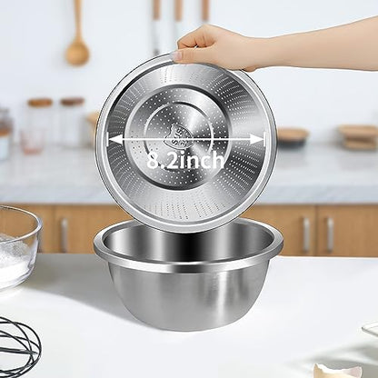 Gulex Colander Stainless Steel 4-quart with Bowls,Strainer for Kitchen(2PC) - color: Black, size: 4QT