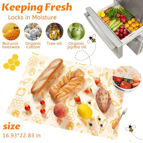 Beeswax Wraps for Food – Reusable Beeswax Bread Bag & Sandwich Wrap | Organic & Eco-Friendly,Sustainable Bees Paper,Retain Freshness,Perfect Alternative to Aluminum Foil Sourdough Storage - color: 1 Pack（Bread）