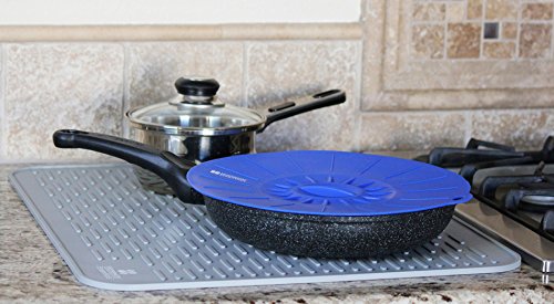 Silicone Dish Drying Mat 17 x 15, Large Countertop Drainer, Sink Protector and Heat Resistant Trivet, Grey - color: Gray, size: LARGE