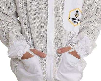 Ventilated Bee Jacket for Men and Women with Gloves and Detachable Fencing Veil, 3-Layer Beekeeping Jacket, YKK Brass Zippers (3XL) - size: 3XL
