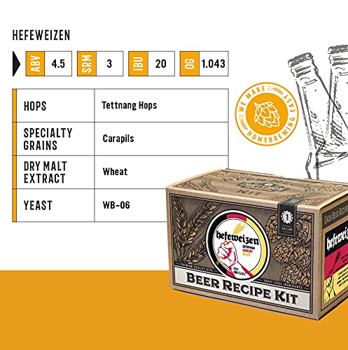 Craft A Brew Recipe Kit - Hefeweizen Refill - 1 Gallon - Ingredients for Home Brewing Beer - color: Hefeweizen