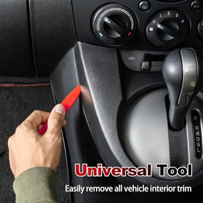 Keze 8 Pcs Auto Trim Removal Tool Kit with Non-Scratch Plastic Pry Tool & Fastener Clip Removal Tool Set for Car Panel Dashboard Door Clips and Upholstery Trim-Red - color: Red-8 Trim Removal Tool Set