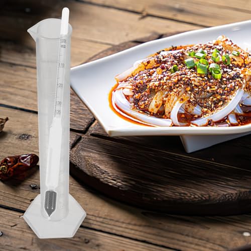 ABOOFAN Dough Hydrometer with Graduated Cylinder Kit, Specific Gravity and Baume Scale Meter for Food Testing, 0-35 Range Plastic Cylinder, Portable Kitchen Hydrometer for Dough and Liquid