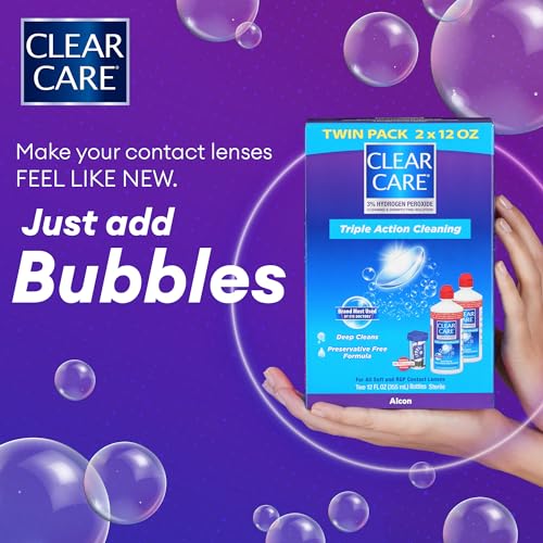CLEAR CARE Cleaning & Disinfecting Contact Lens Solution, 12 Fl Oz, 2 Pack