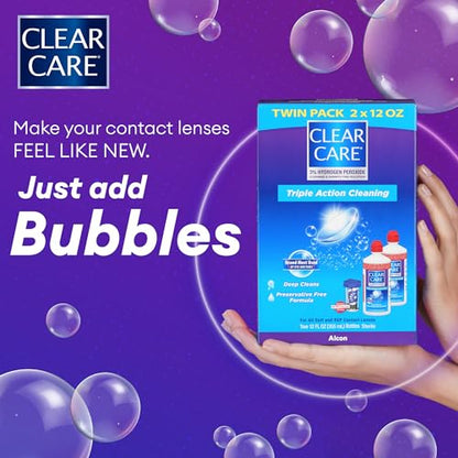 CLEAR CARE Cleaning & Disinfecting Contact Lens Solution, 12 Fl Oz, 2 Pack
