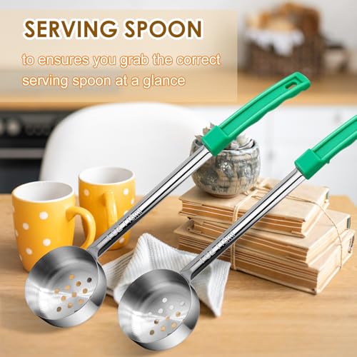 4 Ounce Stainless Steel Perforated Portion Control Ladle Spoon - 4Pcs Pizza Sauce Serving Spoons Portion Ladle for Sauces, Perfect for Weight Watchers, Buffets, Parties - style: Perforated