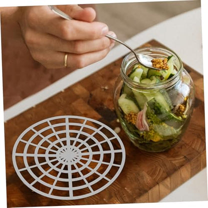 Zerodeko 5pcs Round Mesh Jar Fermentation Kit Press Plates for Pickling and Kimchi Tool for Vegetables Canning Enhances Flavor Absorption Easy to Clean and Store