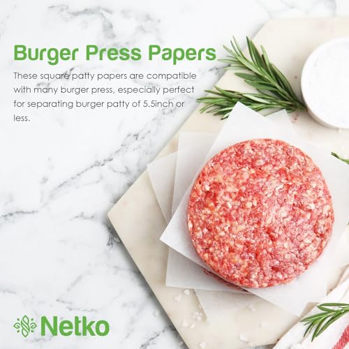 Patty Paper - Hamburger press Patty Paper Sheets 4.75x5" - 1000 Non stick Wax Burger Patty paper Squares for Burger Press, Freezing & More - size: 4.75"x5"