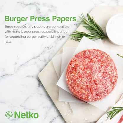 Patty Paper - Hamburger press Patty Paper Sheets 5.5x5.5" - 1000 Non stick Wax Burger Patty paper Squares for Burger Press, Freezing & More - size: 5.5"x5.5"