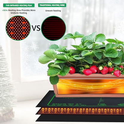 LOCONHA Seedling Heat Mat for Seed Starting,10" x 20.75" Waterproof Heating Pad for Indoor Plants Germination (Black 4 Pack) - color: Black 4 Pack