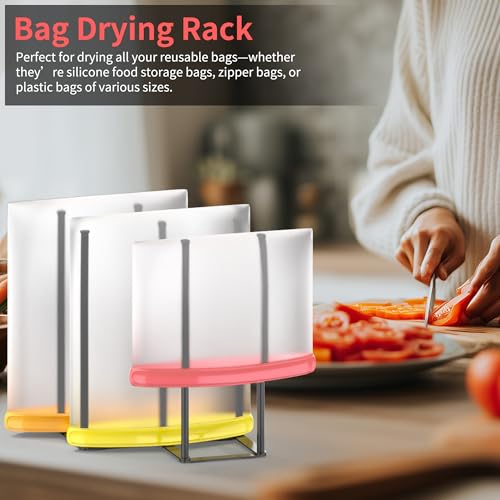 Collapsible Bottle Drying Rack, Baby Bottle Drying Rack, Foldable Cup Draining Holder, Retractable Reusable Silicone Bag Dryer with Non-Slip Bottom - Stainless Steel (Black) - color: Black