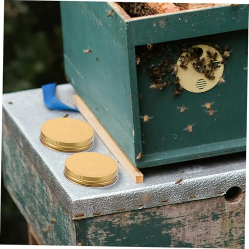 ibasenice 4pcs Beehive Entrance Water Feeder Station Easy to Install Beekeeping Tool for Hive Management and Multifunctional Design Protective Lid for Bee Watering