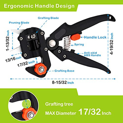 Garden Grafting Tool Kit for Fruit Trees, Includes Grafting Knife, Grafting Tape, Plant Twist Ties for Propagation