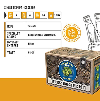 Craft A Brew Recipe Kit - Single Hop IPA Refill - 1 Gallon - Ingredients for Home Brewing Beer - color: Single Hop IPA