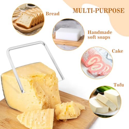 2 PCS Wire Cheese Slicer, Stainless Steel Wire Cheese Cutter Kit for Kitchen Block Cheese and Butter Slicer Tool (Y Type & U Type)