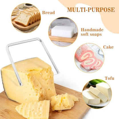 2 PCS Wire Cheese Slicer, Stainless Steel Wire Cheese Cutter Kit for Kitchen Block Cheese and Butter Slicer Tool (Y Type & U Type)