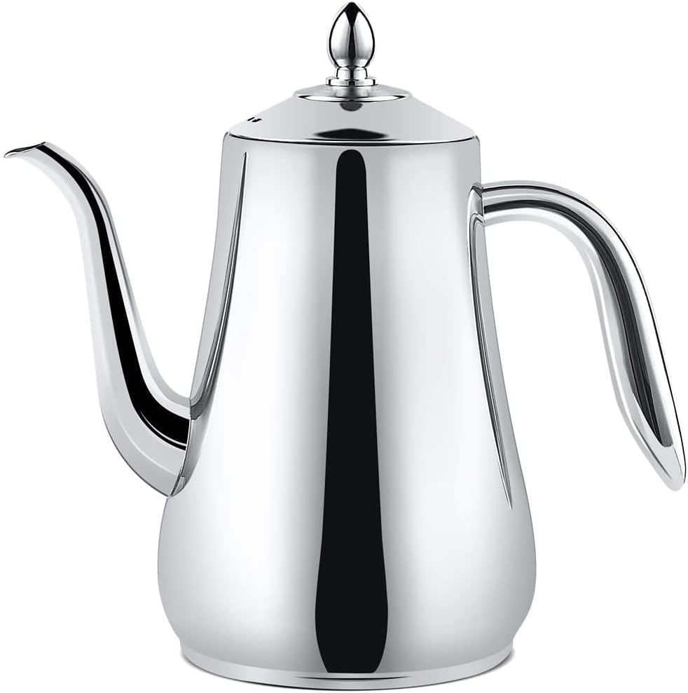 SANQIAHOME Stainless Steel Teapot with Infuser Silver 58Oz - size: 1.75 L