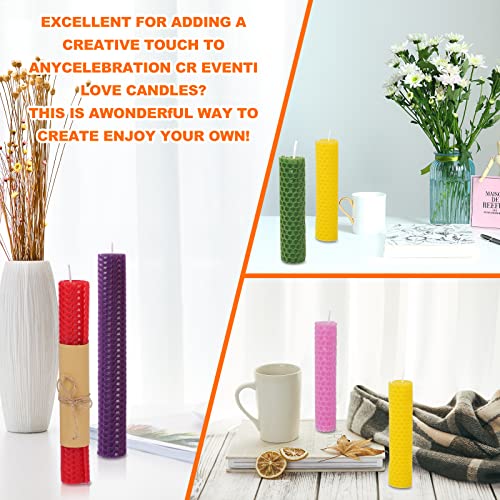 Thleunei Beeswax Candle Making Kit for Kids - 24 Pack 10x8 Inch Beeswax Sheets Candles Making Kit Supplies - Perfect DIY Craft Gift for All Ages,Create Beautiful, All-Natural Candles at Home - color: 24 pack 10×8 in Beeswax Sheets