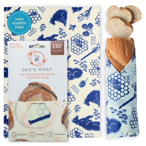 Bee's Wrap Beeswax Wraps for Bread - Beeswax Bread Wrap for Sourdough & Bread Storage - Plastic Free Made in USA Reusable Natural Food Wrap - Bees & Bears - color: Bees & Bears