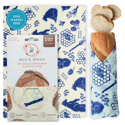 Bee's Wrap Beeswax Wraps for Bread - Beeswax Bread Wrap for Sourdough & Bread Storage - Plastic Free Made in USA Reusable Natural Food Wrap - Bees & Bears - color: Bees & Bears