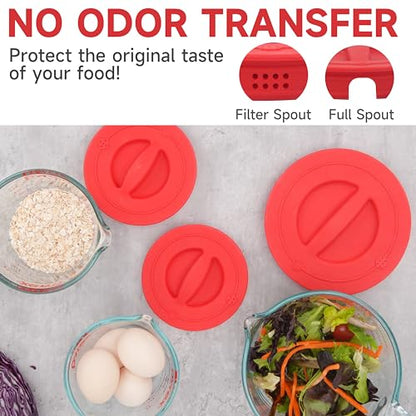 1 Pack Silicone Replacement Lids, Only Fit For Pyrex 2-Cup Tempered Glass Liquid Measuring Cups, Reusable & Food-Grade Silicone, Dishwasher & Microwave Safe (Cups not Included) - size: Lids For 2-Cup