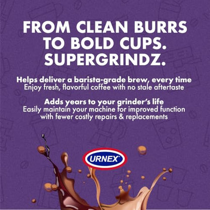 Urnex SuperGrindz Grinder Cleaning Tablets, 11.6 oz Bottle