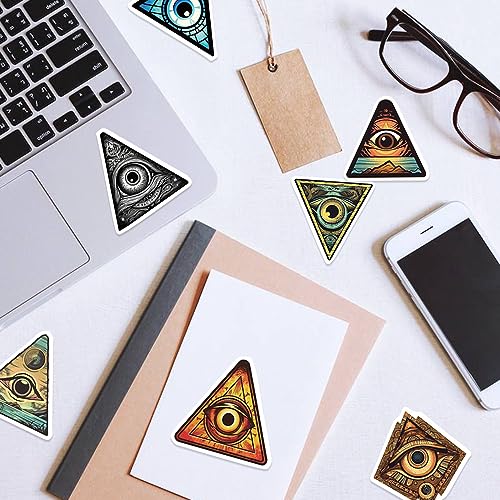 Yoksas 50Pcs Eye of Providence Stickers - Waterproof Vinyl Mysterious All Seeing Eye Aldults Stickers for Laptops,Water Bottles,Scrapbooking,Journals,Bumper - color: All Seeing Eye