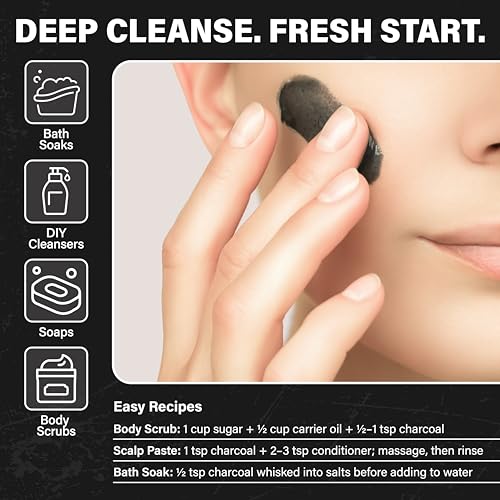 Plant Guru Activated Charcoal Powder 4 oz. HARDWOOD - Food Grade Kosher Non-GMO - Teeth Whitening, Facial Mask and Soap Making. Promotes Natural Detoxification and Helps Digestion
