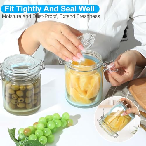 Glass Pickle Jar with Strainer, 25oz Pickle Container with Pickle Holder Keeper Lifter, Pickle Storage Flip Jar for Olives, Gherkins, Sliced Pickles 1