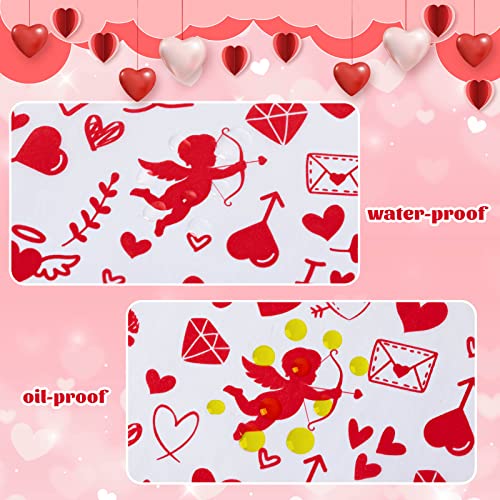 Valentine's Day Wax Paper for Food, 100 Pcs, 8.6 x 9.8 inches, Waterproof, Oil-proof, Sandwich Wrap, Candy Wrap, Picnic Basket Liners, Love Lock Pattern - color: Cupid