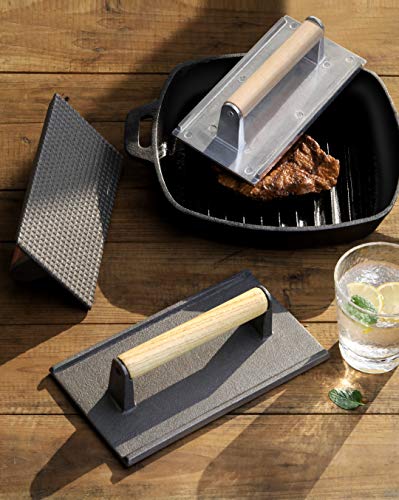 New Star Foodservice 36435 Commercial Grade Iron Steak Weight/Bacon Press, 8.25 by 4.25-Inch - size: 8.25" x 4.25"