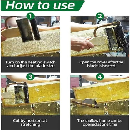 Electric Hot Uncapping Knife Heated Honey Wax Cutter with Constant Temperature Bee Extractor Beekeeping Tools Stainless Steel Blade & Insulated Handle, Beekeeping Honey Harvest Supplies